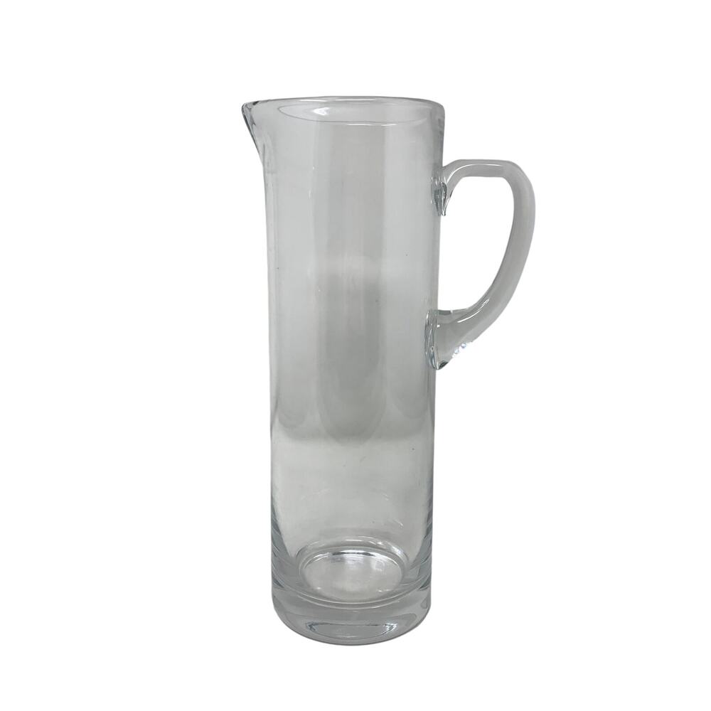 Calvin Klein Glass Pitcher Clear Minimalist Modern Water Carafe Barware